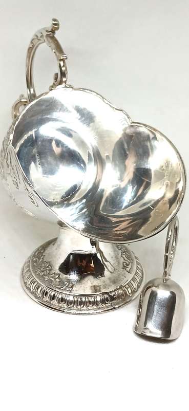 Vintage silver plate sugar scuttle