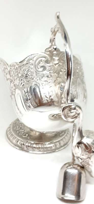 Vintage silver plate sugar scuttle
