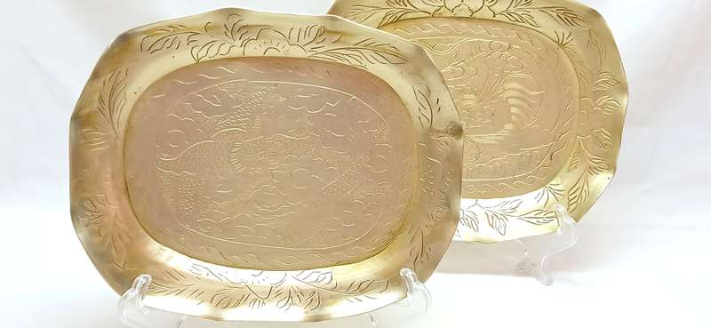 Antique Chinese brass plates