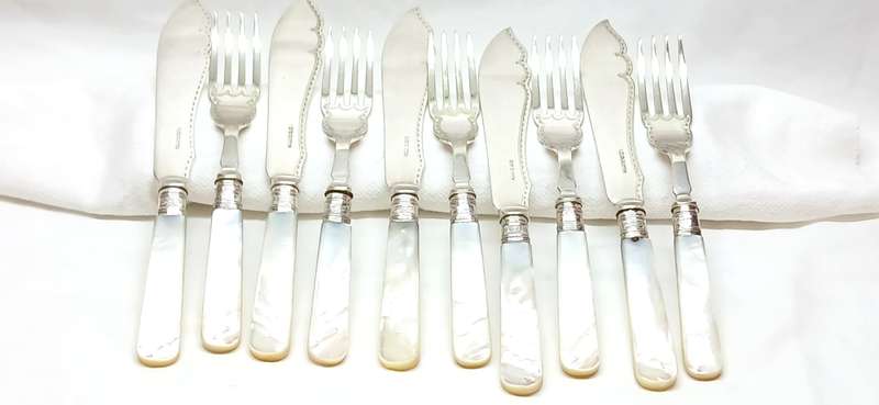 Antique Huck & Heath Silversmiths cutlery set