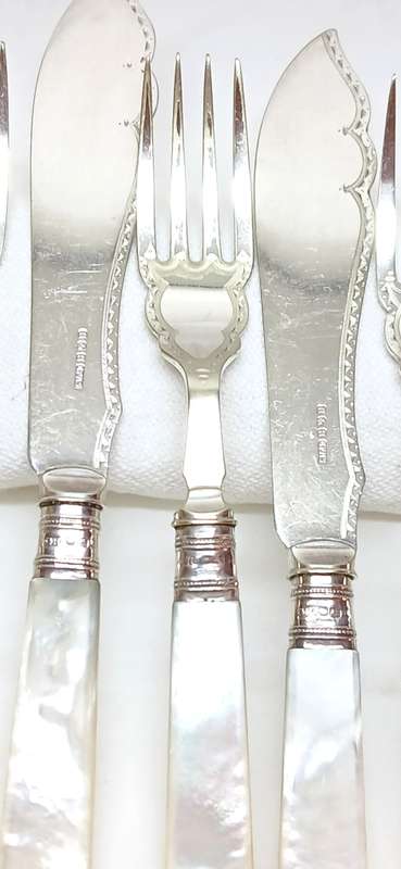 Antique Huck & Heath Silversmiths cutlery set