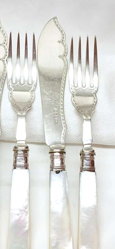 Antique Huck & Heath Silversmiths cutlery set