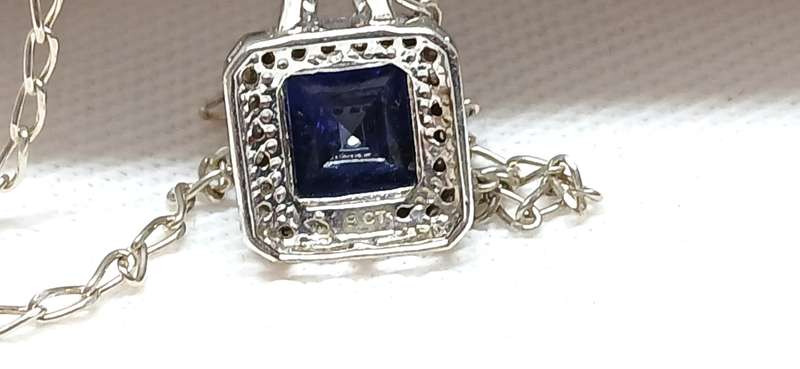 9ct Gold pendant with simulated stone