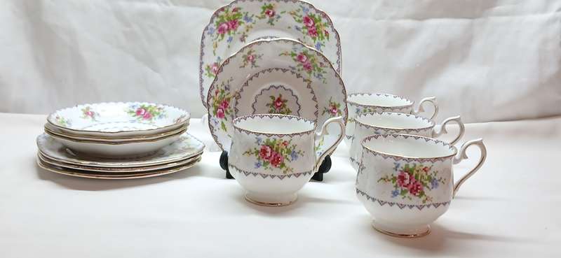 1940s Royal Albert 'Petit Point' trios