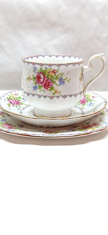 1940s Royal Albert 'Petit Point' trios