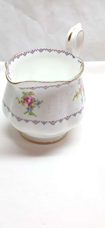 1940s Royal Albert 'Petit Point' sugar basin and milk jug