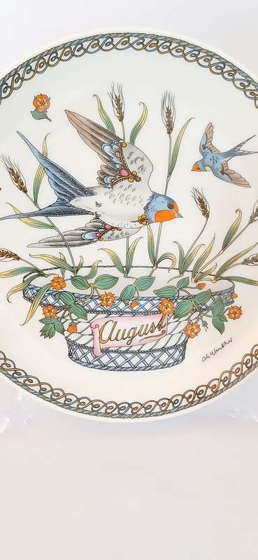 1990s Ole Winther porcelain bird plates