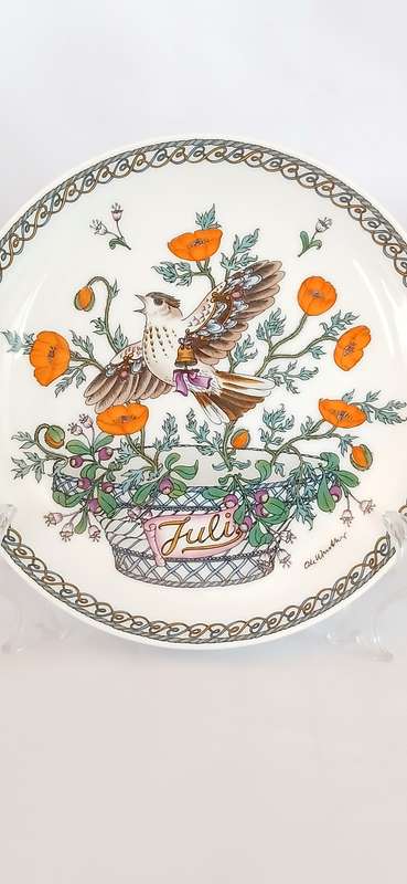 1990s Ole Winther porcelain bird plates