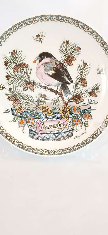 1990s Ole Winther porcelain bird plates