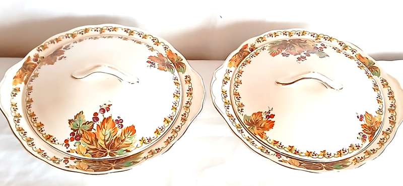 Vintage Grindley 'Cream Petal' vegetable tureens