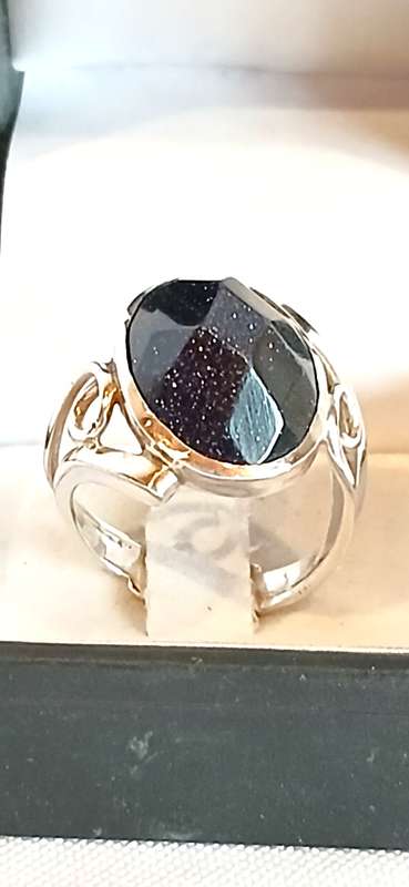 Sterling silver ring with sandstone