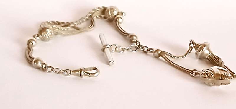 Antique Albertina silver watch fob