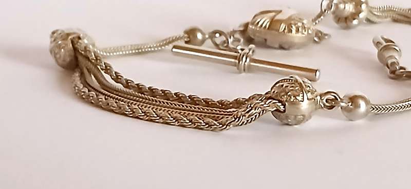 Antique Albertina silver watch fob