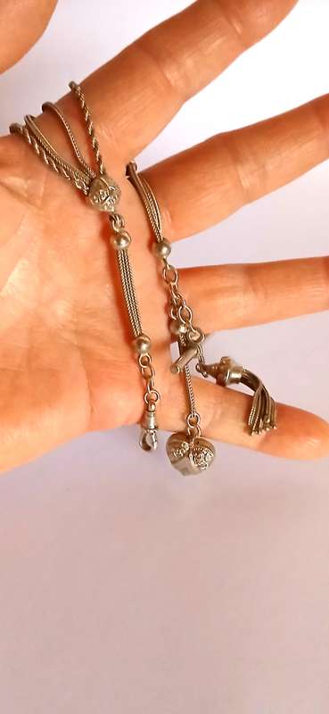 Antique Albertina silver watch fob