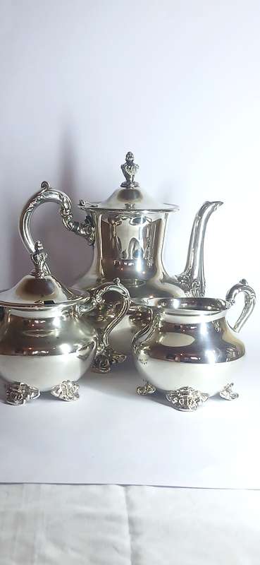 Vintage Poole silver plate tea set