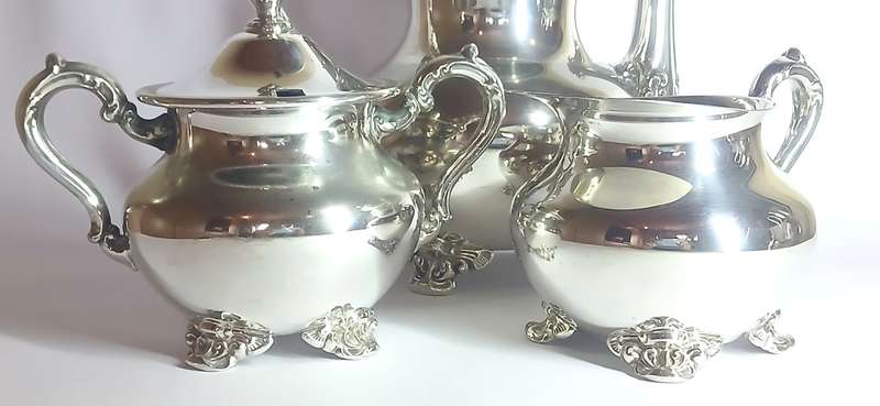 Vintage Poole silver plate tea set