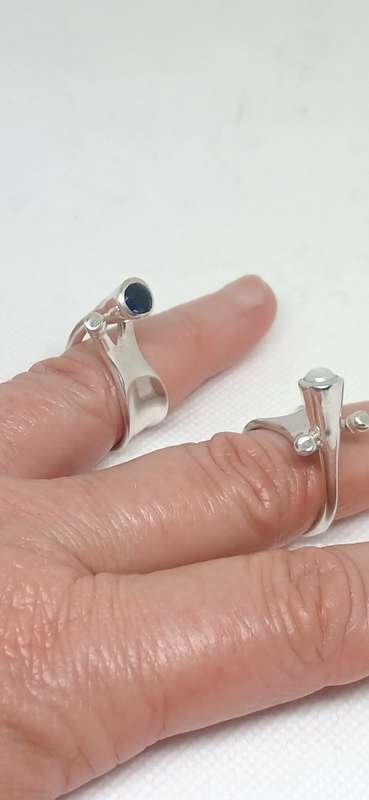 Sterling silver chunky rings with stones