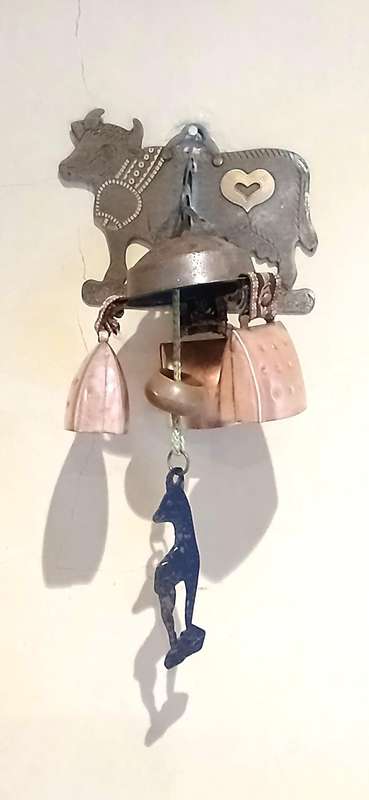 Vintage Alpine cowbell wind chime