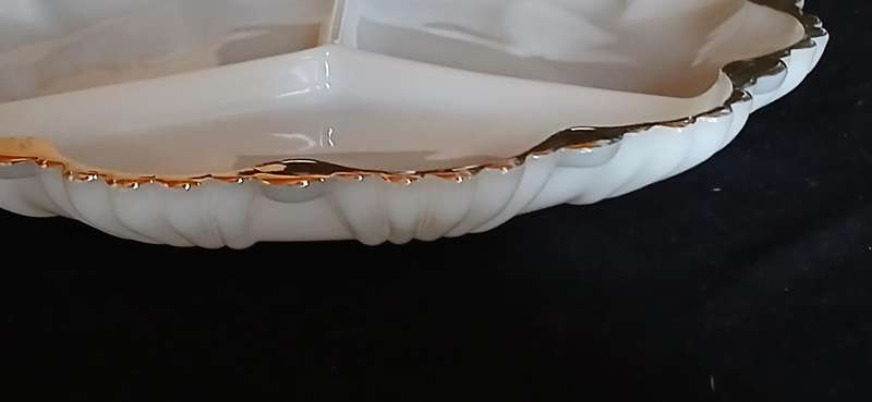 Vintage milk glass snack divider