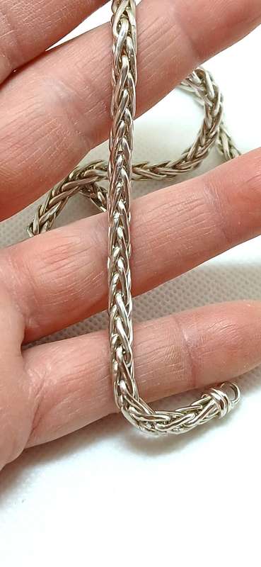 Sterling silver curb braid necklace