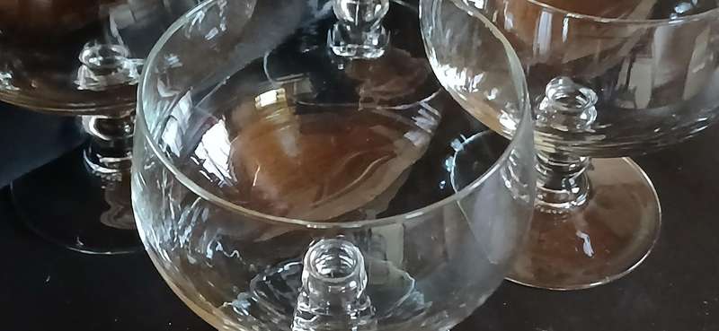 Vintage crystal dessert glasses