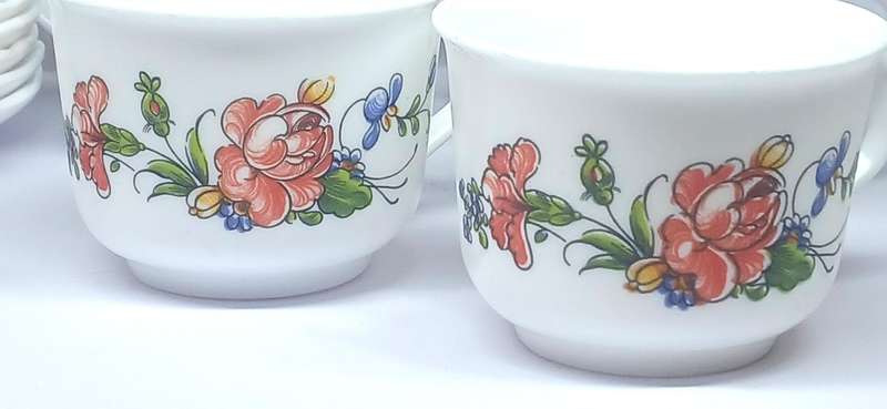 Vintage Arcopal milk glass tea set