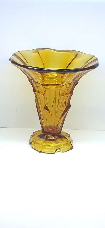 Vintage amber glass vase