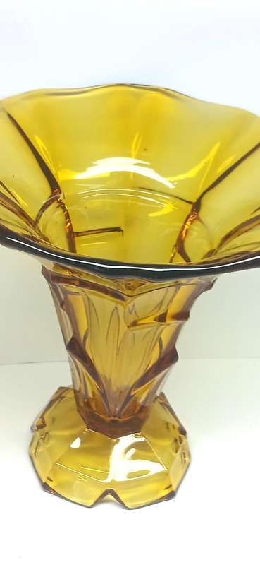 Vintage amber glass vase
