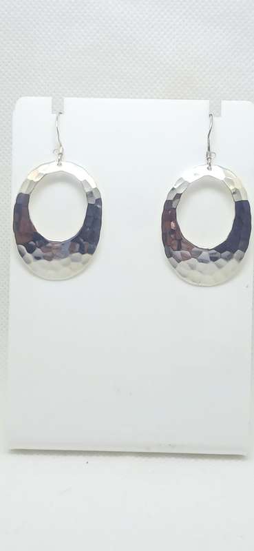 Sterling silver 'hammered' styled earrings