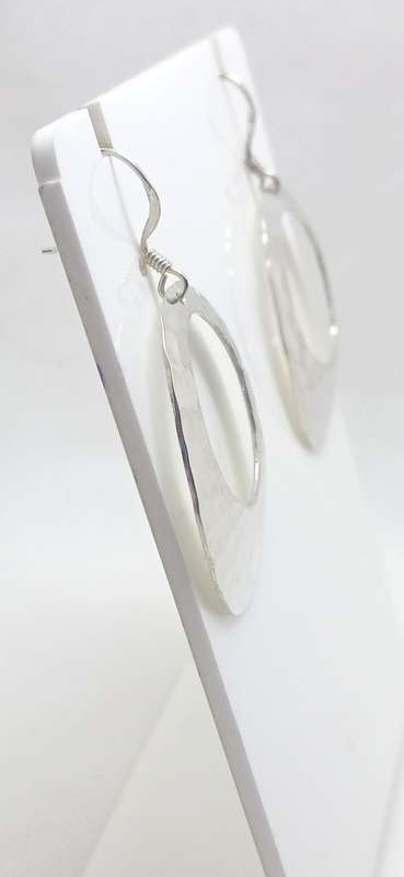 Sterling silver 'hammered' styled earrings