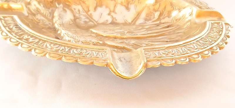 Vintage pair brass ashtrays