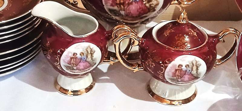 Vintage unnamed courting couple tea set