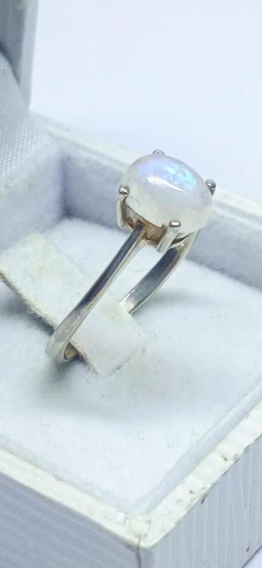 Sterling silver moonstone ring