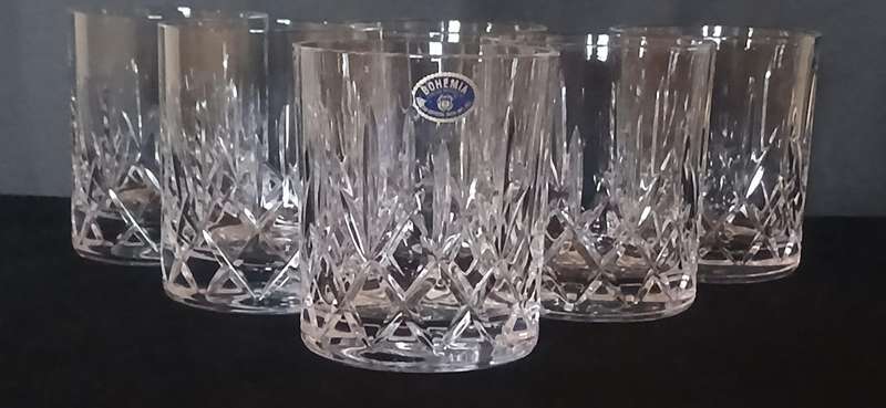 Vintage Bohemia whiskey glasses