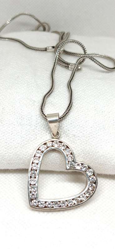 Sterling silver heart pendant with chain