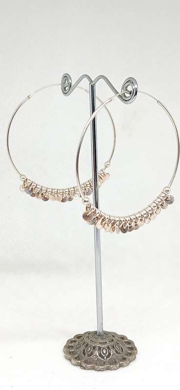 Sterling silver large hoop earrings