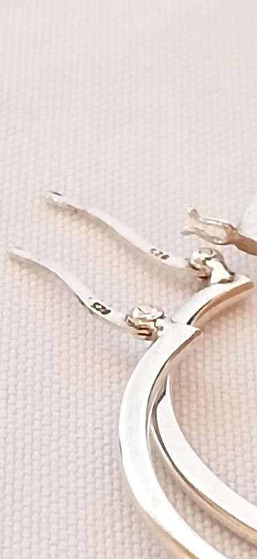 Sterling silver large heart earrings
