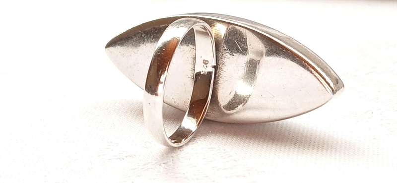 Sterling silver chunky ring with onyx stone
