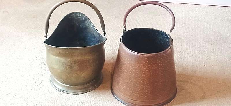 Antique/Vintage copper and brass coal scuttles