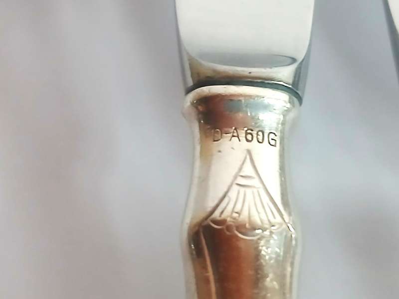 Vintage David Andersen silver plate dessert knife set
