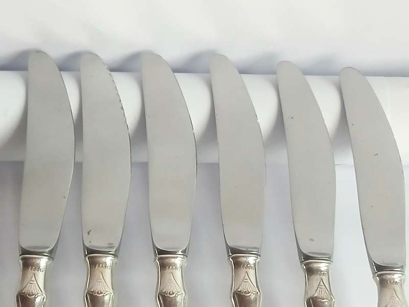 Vintage David Andersen silver plate dessert knife set