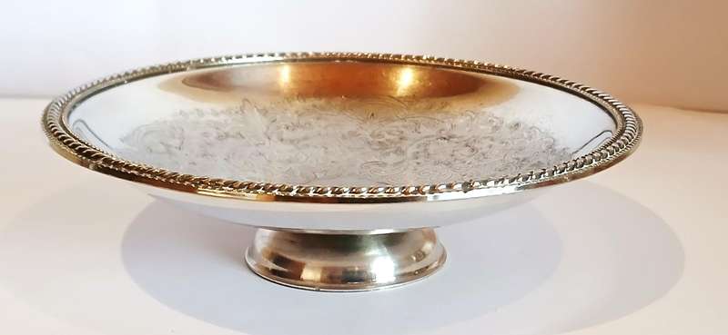 Vintage silver plate bon bon dish