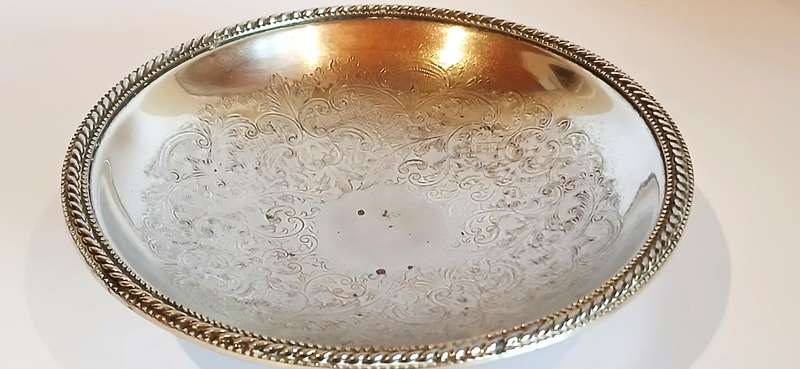 Vintage silver plate bon bon dish