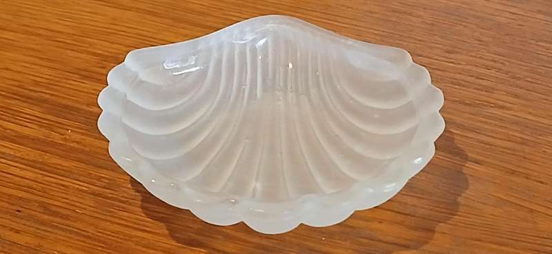 Vintage silver plate clam butter dish