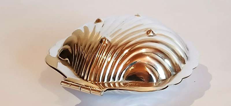 Vintage silver plate clam butter dish