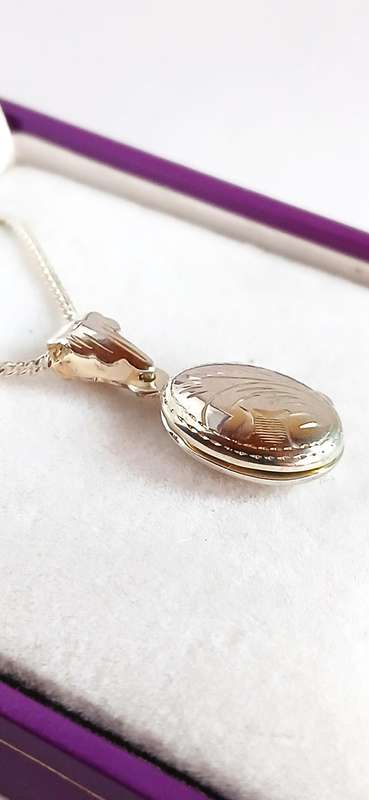 Sterling silver small locket on chain