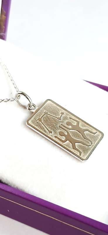 Sterling silver 'Gemini' pendant on chain