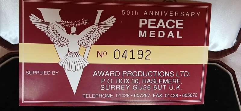 1939 - 1945 Anniversary Peace Medal