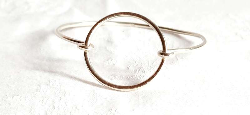 Sterling silver bangle with ring clasp