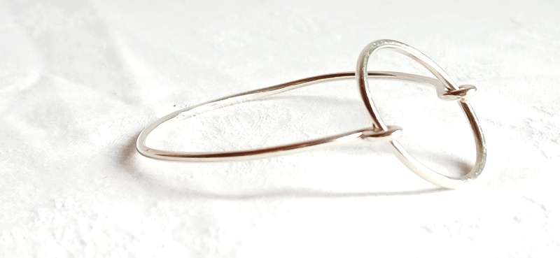 Sterling silver bangle with ring clasp